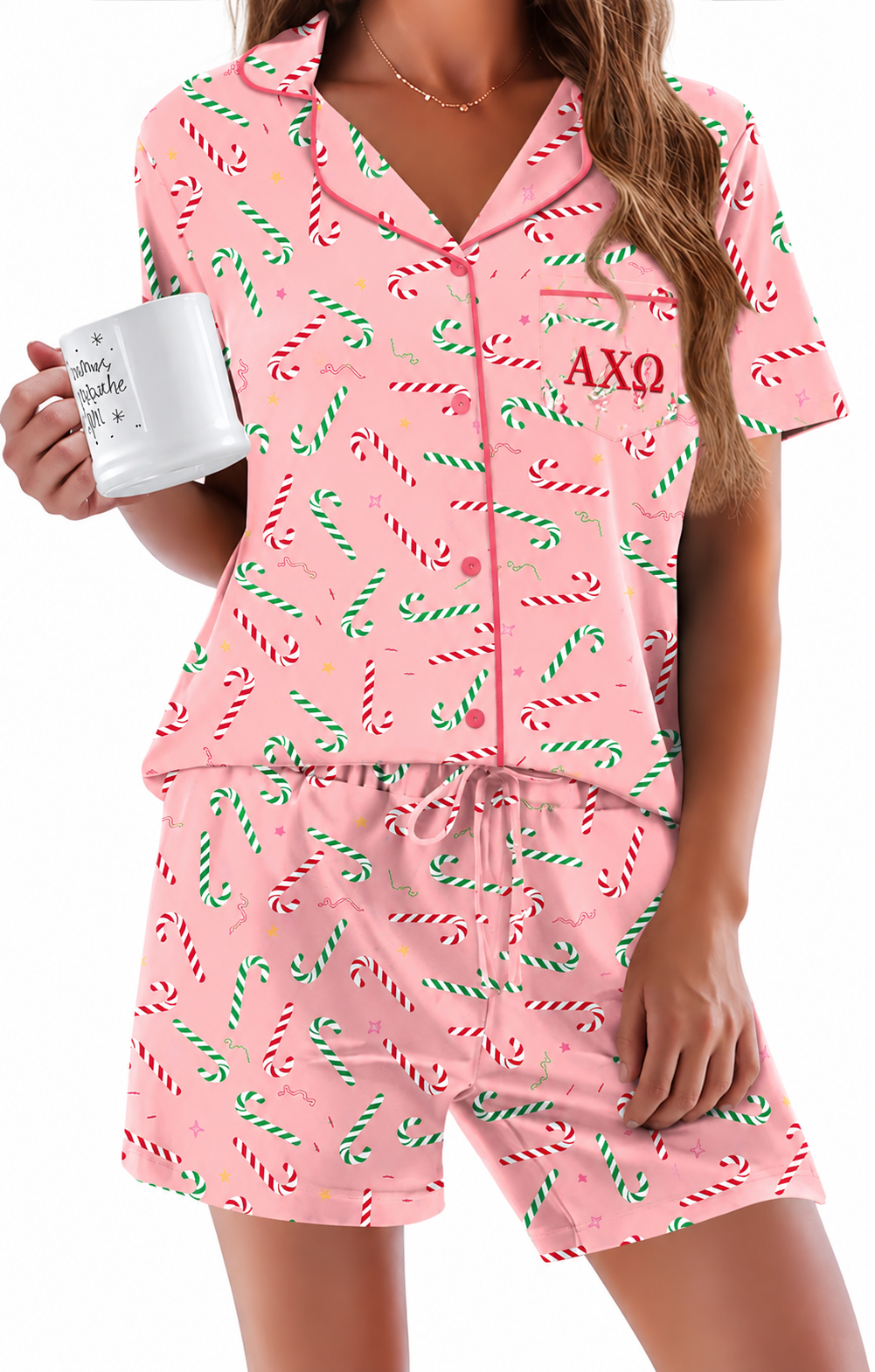 Alpha Chi Omega Soft Sleeptech Pajama Set