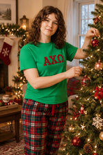 Alpha Chi Omega Cotton AXO tee green