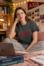 Alpha Chi Omega Cotton AXO tee dark grey