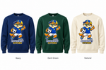 Somerset Avenir Soccer Crewneck Sweatshirt generated garment mockups in Navy, Dark Green and Natural.