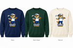 Somerset Avenir Golf B Crewneck Sweatshirt generated garment mockups in Navy, Dark Green and Natural.