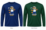 Somerset Avenir Golf B Long Sleeve Performance T-Shirt generated garment mockups in Navy and Dark Green; Dark Green is adult only.