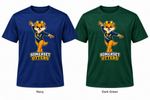 Somerset Avenir Gymnastics Short Sleeve Performance T-Shirt generated garment mockups in Navy and Dark Green.