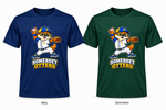 Somerset Avenir Baseball Short Sleeve Performance T-Shirt generated garment mockups in Navy and Dark Green.