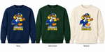 Somerset Avenir Varsity Crewneck Sweatshirt generated garment mockups in Navy, Dark Green and Natural.