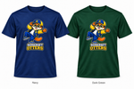 Somerset Avenir Varsity Short Sleeve Performance T-Shirt generated garment mockups in Navy and Dark Green.