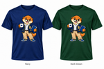 Somerset Avenir Mug & Notebook Short Sleeve Performance T-Shirt generated garment mockups in Navy and Dark Green.