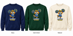 Somerset Avenir Cheerleading Crewneck Sweatshirt generated garment mockups in Navy, Dark Green and Natural.