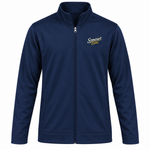 Somerset Avenir Script & Paw Sport-Wick Fleece Full-Zip Jacket generated garment mockup in Navy.