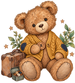 Button Bear and the Golden Cardigan original print artwork