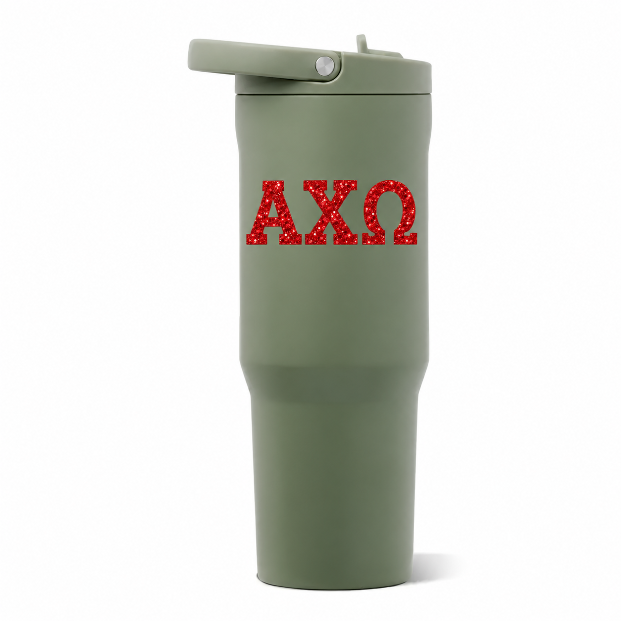 Alpha Chi Omega Hydrojug 32 OZ Sports Water Bottle with Leakproof Tritan Lid
