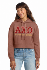 Alpha Chi Omega Cropped Hooded SweatShirt