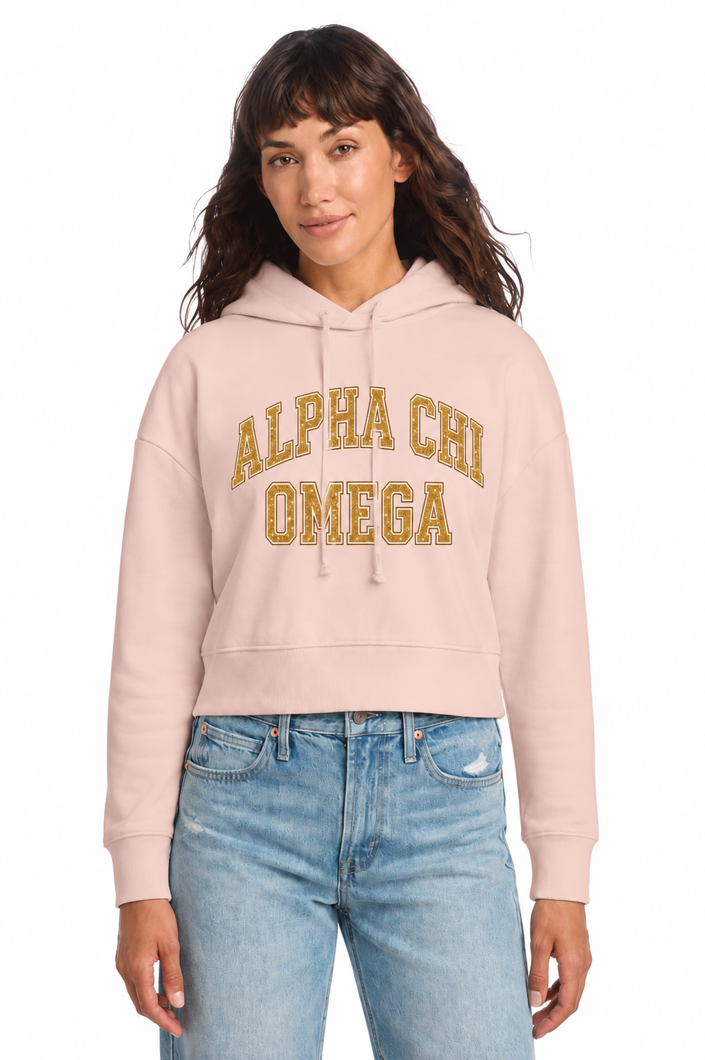 Alpha Chi Omega Cropped Hooded SweatShirt