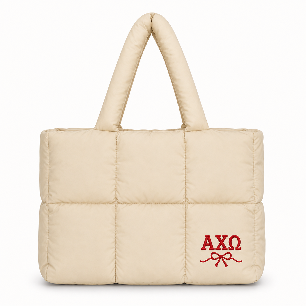 Alpha Chi Omega Large Puff Tote Bag