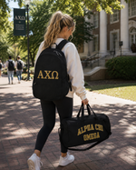 Alpha Chi Omega "Weekender" Gym/Travel Backpack and Duffel Bag