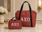 Alpha Chi Omega Dorm Accessories Set with Carry All Tote and Makeup Bag