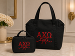 Alpha Chi Omega Dorm Accessories Set with Carry All Tote and Makeup Bag