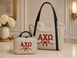 Alpha Chi Omega Dorm Accessories Set with Carry All Tote and Makeup Bag