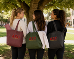 Alpha Chi Omega "The Ivy" Everyday Canvas Tote with Zip Closure