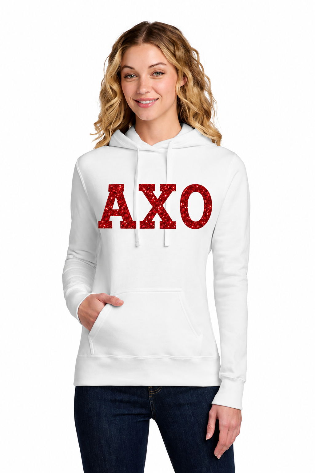 Alpha Chi Omega Unisex Hooded Drawstring Sweatshirt with Pockets