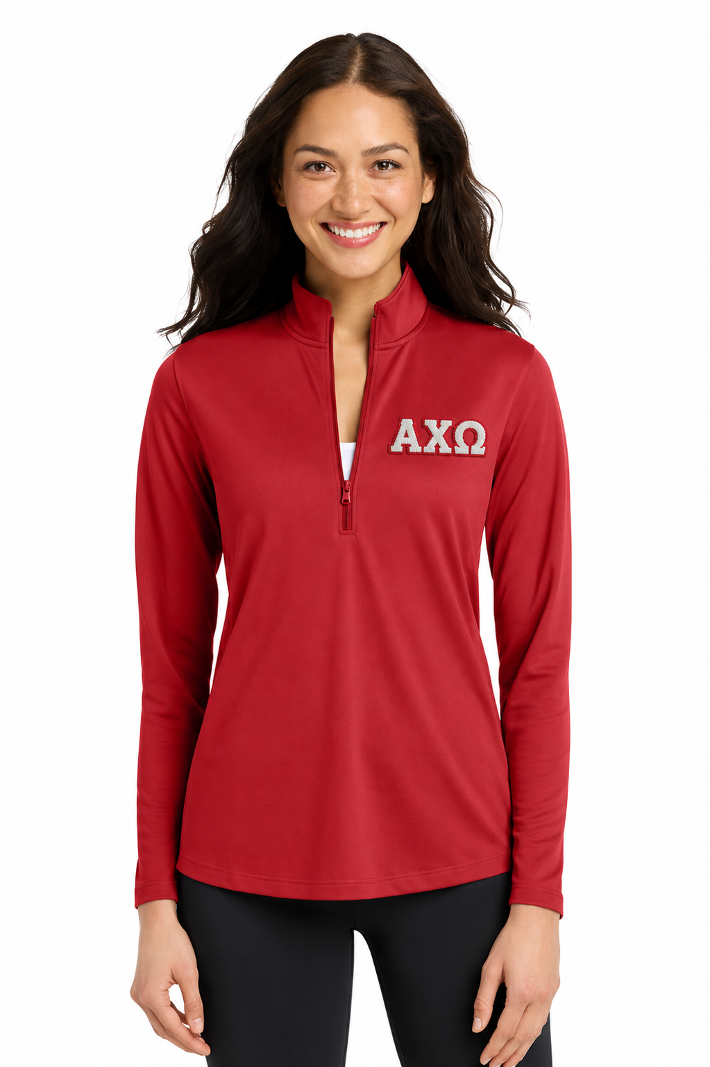 Alpha Chi Omega Eddie Bauer Fleece Quarter Zip