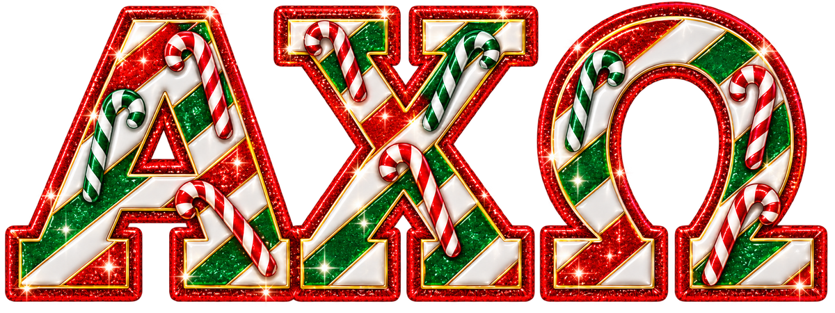 Alpha Chi Omega AXO Candy Cane Sweatshirt