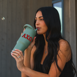 Alpha Chi Omega Hydrojug 32 OZ Sports Water Bottle with Leakproof Tritan Lid