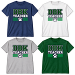 DBK Teacher Varsity T-shirts in Navy, White, Gray and Dark Green