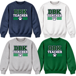 DBK Teacher Varsity crewneck sweatshirts in Navy, White, Gray and Dark Green