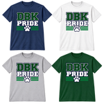 DBK Pride Varsity T-shirts in Navy, White, Gray and Dark Green