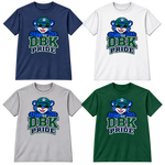 DBK Pride Mascot T-shirts in Navy, White, Gray and Dark Green