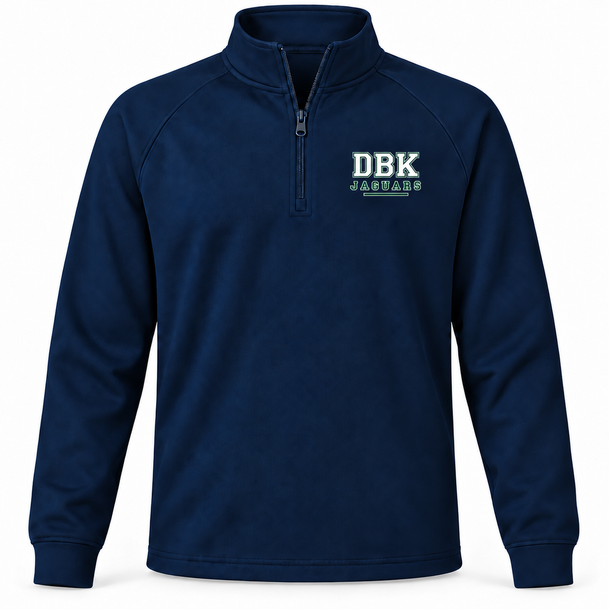 DBK Jaguars Outline Youth Quarter-Zip in True Navy with smaller left-chest design