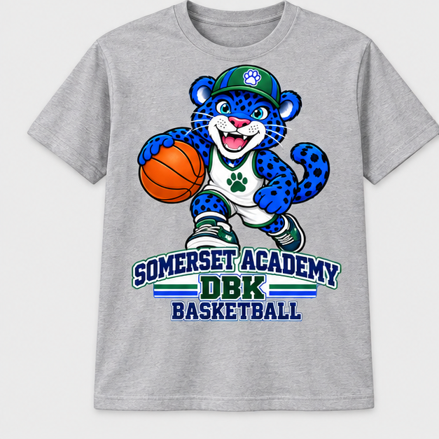 Somerset Academy DBK Basketball Tee Gray