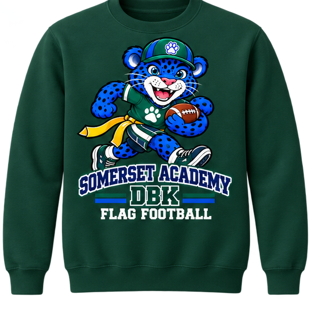 Somerset Academy DBK Flag Football Sweatshirt Dark Green