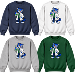 DBK Scientist Jaguar crewneck sweatshirts in Navy, White, Gray and Dark Green