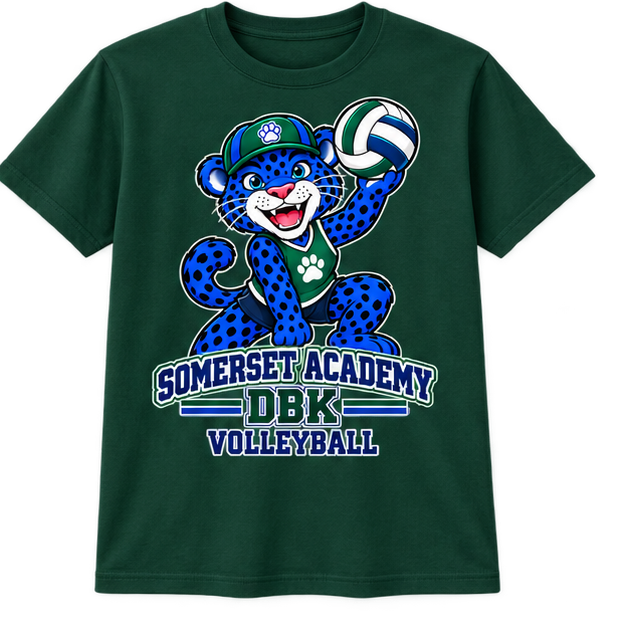 Somerset Academy DBK Volleyball Tee Dark Green