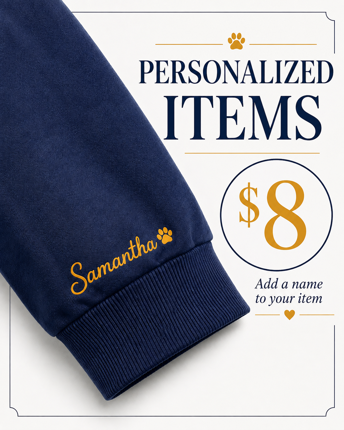 CPE Personalization for Sweatshirts, Full Zips and Quarter Zips