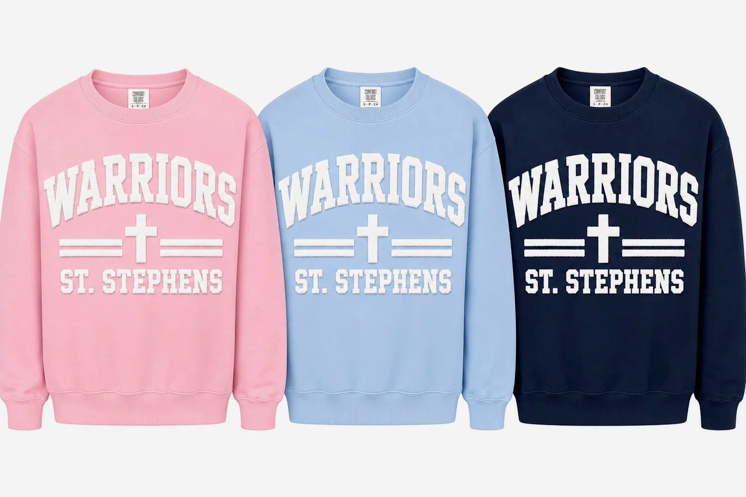 St. Stephens Lutheran Adult  Puffed  Glitter - White, Pink , Navy