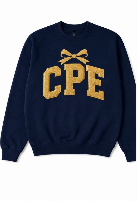 Coral Park Puff Glitter Bow Youth Sweatshirt
