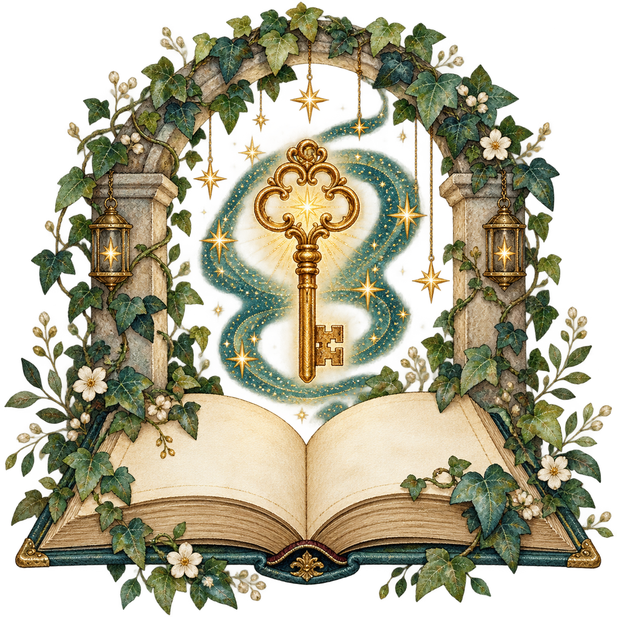 Luminous Key Beneath the Ivy Arch original print artwork