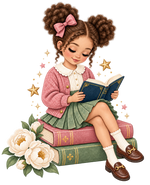 Rose-Bowed Girl Reading Among Peonies original print artwork