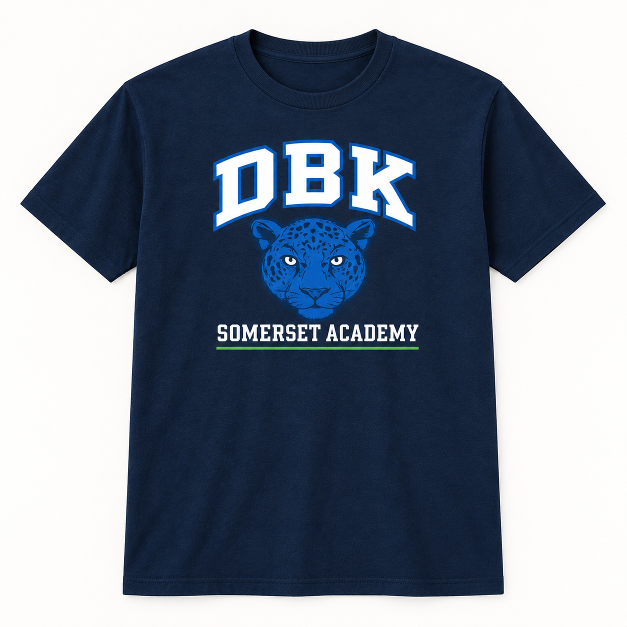 Somerset Academy DBK Blue Jaguar Navy Easy Cotton T-Shirt front mockup