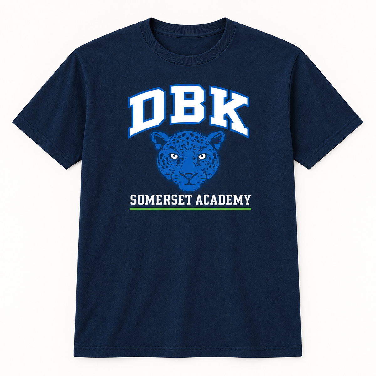 Somerset Academy DBK Blue Jaguar Navy Easy Cotton T-Shirt front mockup