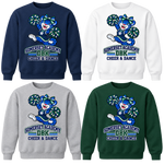 Cheer & Dance on Navy, White, Gray and Dark Green Crewneck Sweatshirts