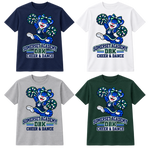 Cheer & Dance on Navy, White, Gray and Dark Green T-Shirts