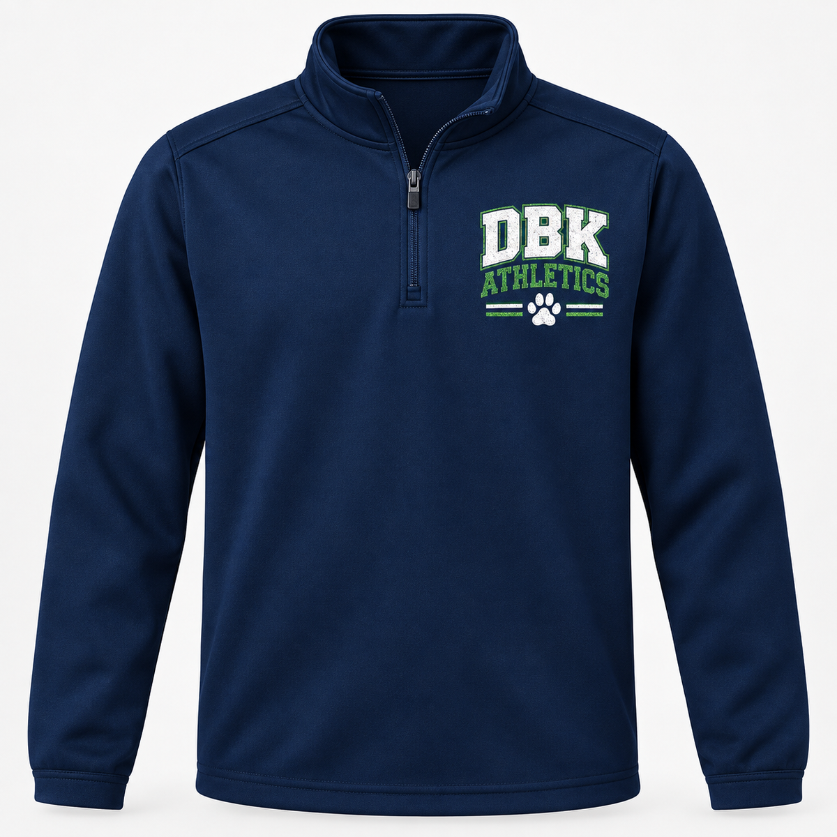 Navy quarter-zip with Somerset DBK Athletics glitter design