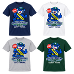 Safety Patrol on Navy, White, Gray and Dark Green T-Shirts