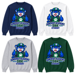 Student on Navy, White, Gray and Dark Green Crewneck Sweatshirts