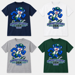 Track on Navy, White, Gray and Dark Green T-Shirts