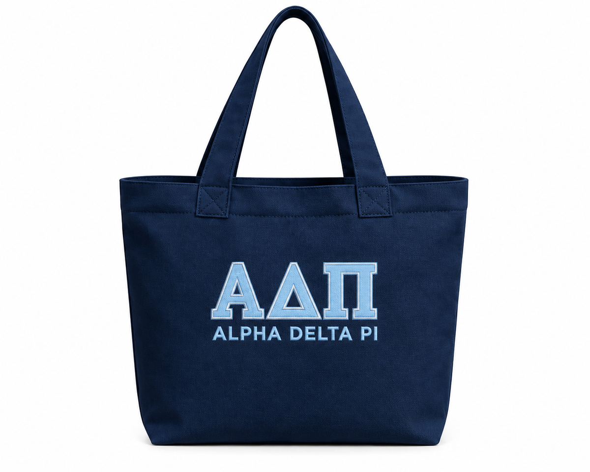Alpha Delta Pi "The Ivy" Everyday Canvas Tote with Zip Closure